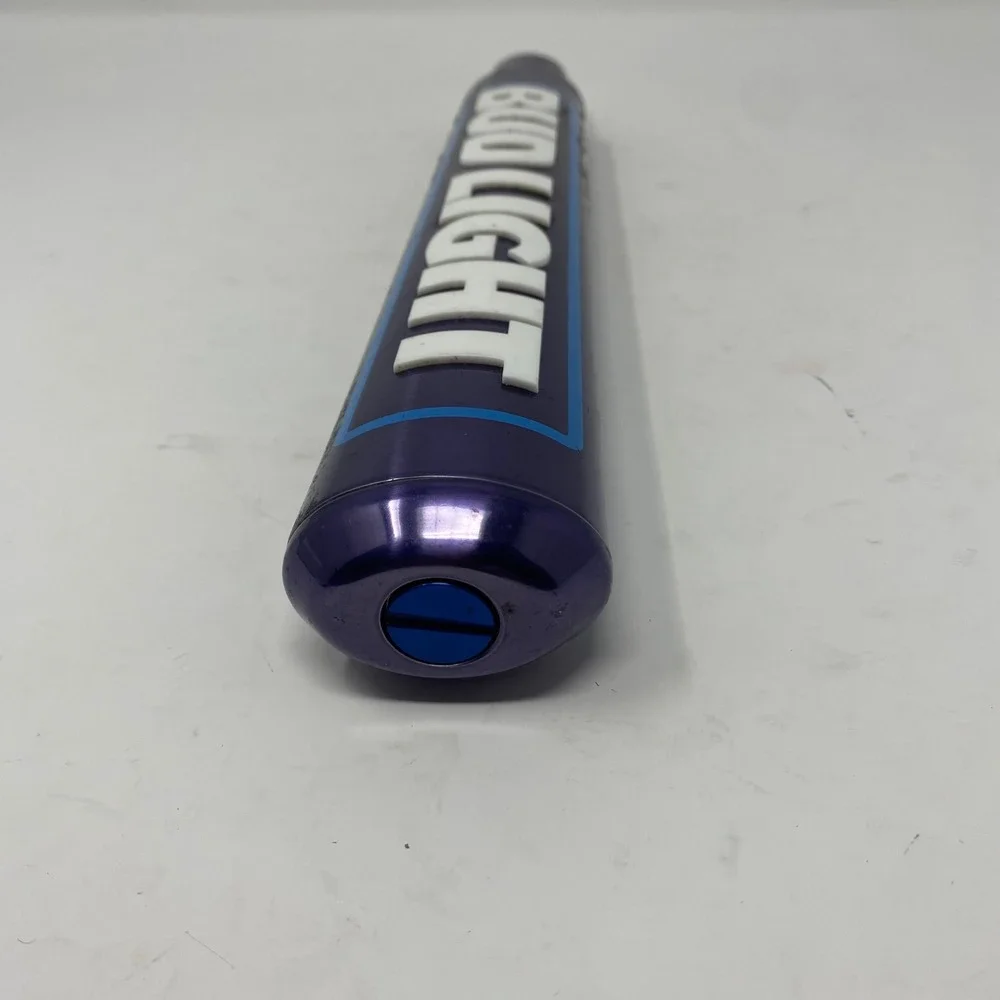 Bud Light Beer Tap Handle Metallic Purple Raised Lettering Barware Man Cave
